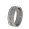 Gibeon Meteorite, 14k White Gold 8mm Comfort Fit Matte Titanium Band