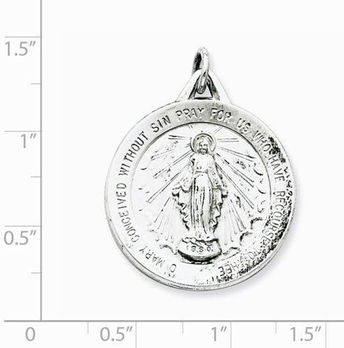 Sterling Silver Miraculous Medal (33X25MM)