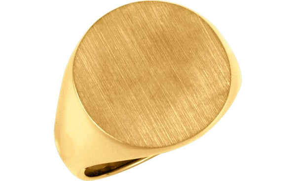Men's 18k Yellow Glod 18mm Oval Signet Ring