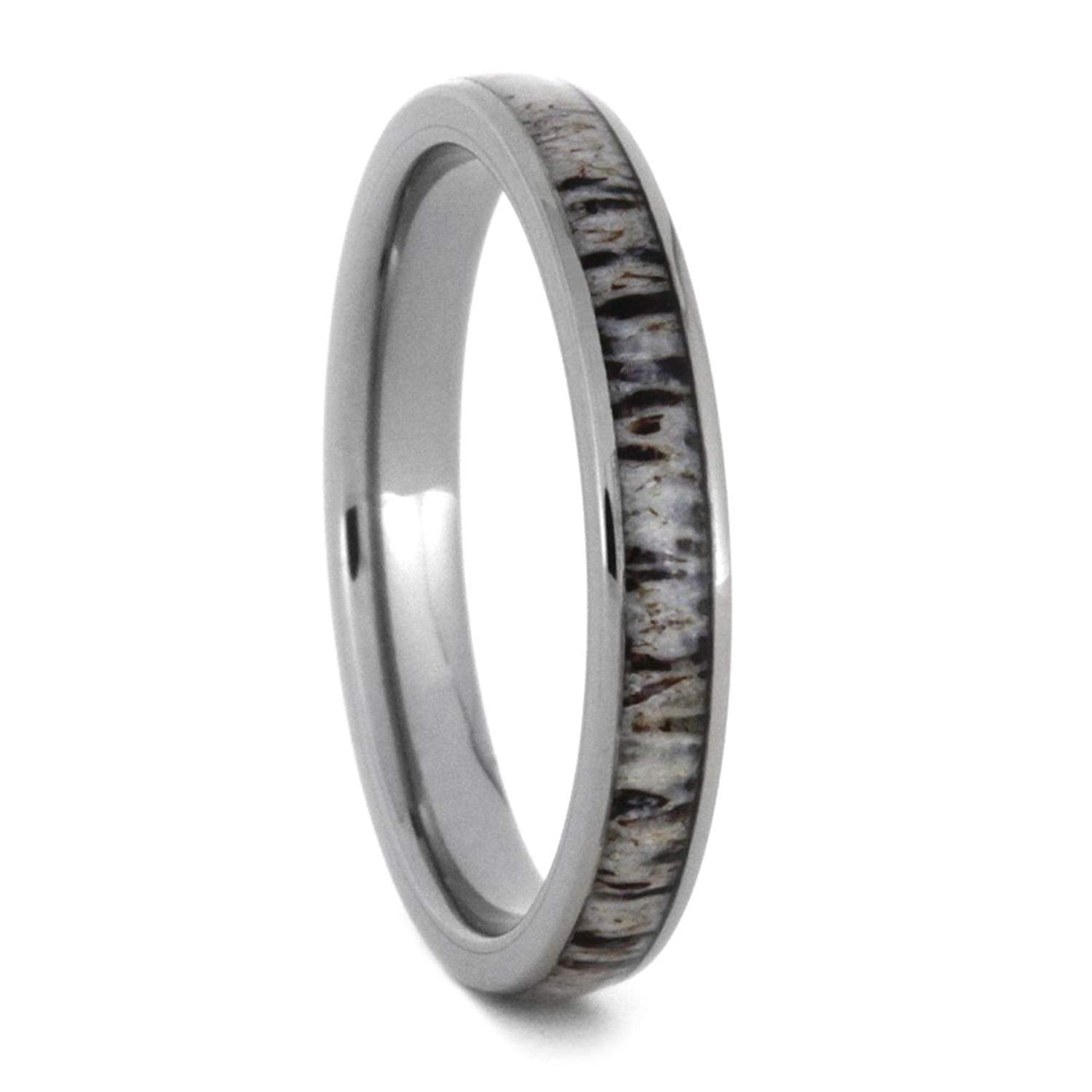 Slim Profile Deer Antler 3mm Comfort-Fit Titanium Band