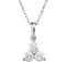 Diamond Three-Stone 14k White Gold Pendant Necklace, 18" (1/2 Cttw)