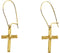 14k Yellow Gold Cross Dangle Earring