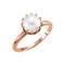 White Freshwater Cultured Pearl Crown Ring, 14k Rose Gold (6.00-6.50mm)