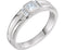 Men's Square-Cut Diamond Ring, Rhodium-Plated 14k White Gold (.33 Ctw, G-H Color, I1 Clarity) Size 13