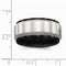 Edward Mirell Black Titanium and Sterling Silver Milgrain 10mm Wedding Band