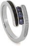 Chatham Created Alexandrite, Dinosaur Bone, Gibeon Meteorite 10k White Gold Ring, Dinosaur Bone Sterling Silver Band, Couples Wedding Set, M10.5-F9.5