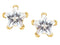 Girl's Cubic Zirconia Star Earrings, 14k Yellow Gold