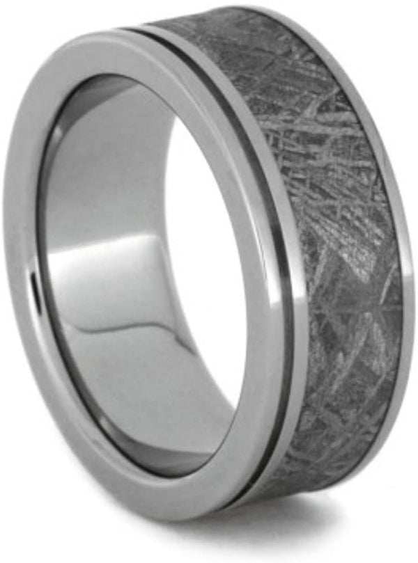 Gibeon Meteorite 8mm Comfort-Fit Interchangeable Titanium Wedding Band, Size 7.25