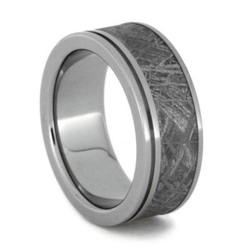 Gibeon Meteorite 8mm Comfort-Fit Interchangeable Titanium Wedding Band