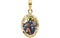 14k Yellow Gold Hand Painted Porcelain Scapular Pendant (13x10 MM)