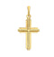 Inlay Cross 14k Yellow Gold Pendant (25.10X12.50 MM)