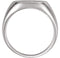 Men's Brushed Signet Ring, Rhodium-Plated 14k White Gold (15mm)