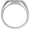 Men's Brushed Signet Ring, Rhodium-Plated 14k White Gold (15mm)