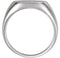 Men's 14k X1 White Gold Brushed Signet Ring (15mm)