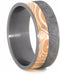 Gibeon Meteorite, Sterling Silver and Copper Mokume 9mm Comfort-Fit Matte Titanium Wedding Band