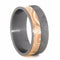 Gibeon Meteorite, Sterling Silver and Copper Mokume 9mm Comfort-Fit Matte Titanium Wedding Band