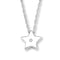 Diamond Star Pendant Necklace, Rhodium Plated Sterling Silver, 18"