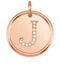 Diamond Initial "J" Pendant, 14k Rose Gold (.05 Ctw, Color G-H, Clarity I1)