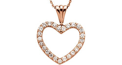 Diamond Heart 14k Rose Gold Pendant Necklace, 18" (1.00 Cttw)