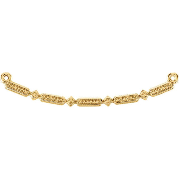 Petite Granulated Beaded Bar Pendant, 18k Yellow Gold