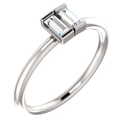 Platinum Diamond Two-Stone Ring, Size 7 (.25 Ctw, G-H Color, SI2-SI3 Clarity)