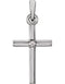 Diamond Inset Cross Rhodium-Plated 14k White Gold Pendant (.01 Ct, G-H Color, I1 Clarity)