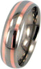 Rose Gold, Sandblasted Titanium 6mm Comfort Fit Band, Size 4.25