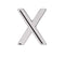 Initial Letter 'X' Rhodium-Plated 14k White Gold Stud Earring (Single Earring)