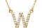 14k Yellow Gold Diamond Initial 'W' 1/6 Cttw Necklace, 16" (GH Color, I1 Clarity)