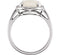 Cabochon Opal and Diamond Halo 14k White Gold Ring, Size 7