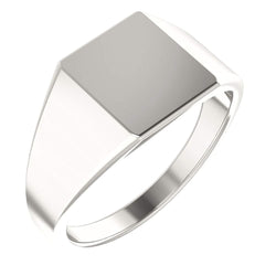 Men's Hollow Rectangle Signet Ring, Continuum Sterling Silver (11X10mm)