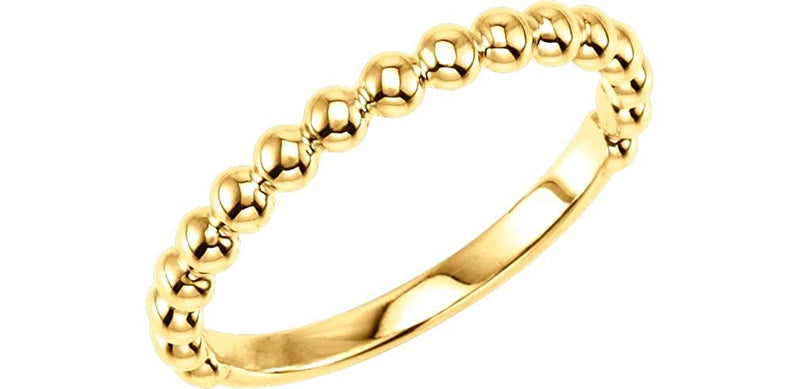 Granulated Bead Stackable 2.5mm 14k Yellow Gold Ring