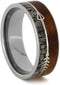 Native American Arrow, Ironwood Burl and Antler 8mm Comfort-Fit Titanium Band, Size 13.5