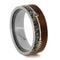 Native American Arrow, Ironwood Burl and Antler 8mm Comfort-Fit Titanium Band