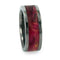 Magenta Burl Inlay 8mm Comfort-Fit Titanium Interchangeable Band, Size 10