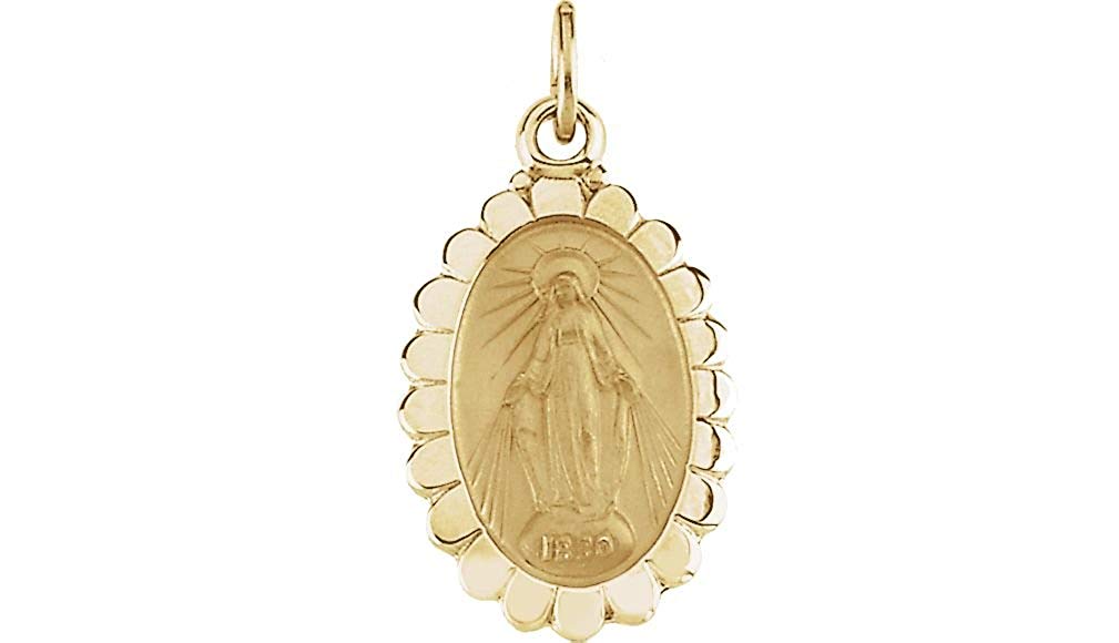 14k Yellow Gold Miraculous Medal (17x11 MM)