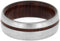 Brushed Titanium 8mm Comfort-Fit Cocobolo Wood Wedding Band, Size 4.75