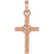 Rope Cross 14k Rose Gold Pendant (13.5X8.6 MM)