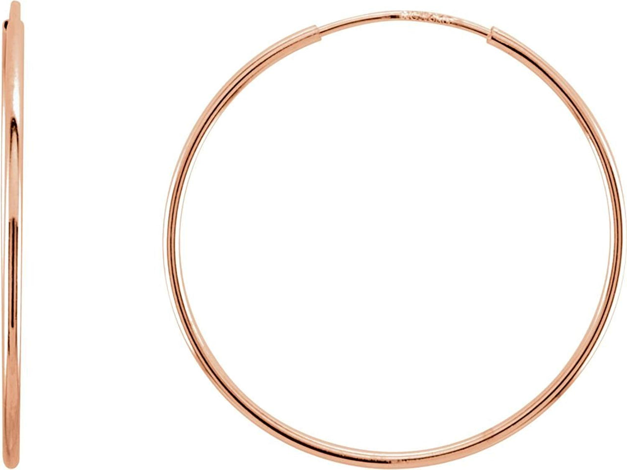 Petite Endless Hoop Earrings, 14k Rose Gold (24mm)