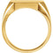 Men's 18k Yellow Gold Brushed Octagon Signet Ring, 18 X 16mm