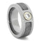 Diamond Gibeon Meteorite 9mm Comfort-Fit Polished Titanium Band