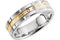 Men's Diamond Grooved 6mm Comfort-Fit Band, 14k White and Yellow Gold (.03 Ctw)