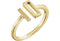 Slim-Profile Rectangle Bar Ring, 14k Yellow Gold