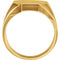 Men's 18k Yellow Gold Brushed Octagon Signet Ring, 16 X 14mm