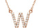 14k Rose Gold Diamond Initial 'W' 1/6 Cttw Necklace, 16" (GH Color, I1 Clarity)