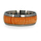 The Men's Jewelry Store (Unisex Jewelry) Maple Wood Inlay 8mm Comfort Fit Titanium Wedding Band