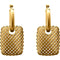 Pierced Rectangular Style Hoop Earrings, 14k Yellow Gold