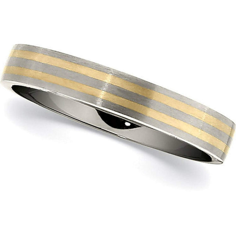 Titanium and 14k Yellow Gold 6mm Comfort Fit Ring