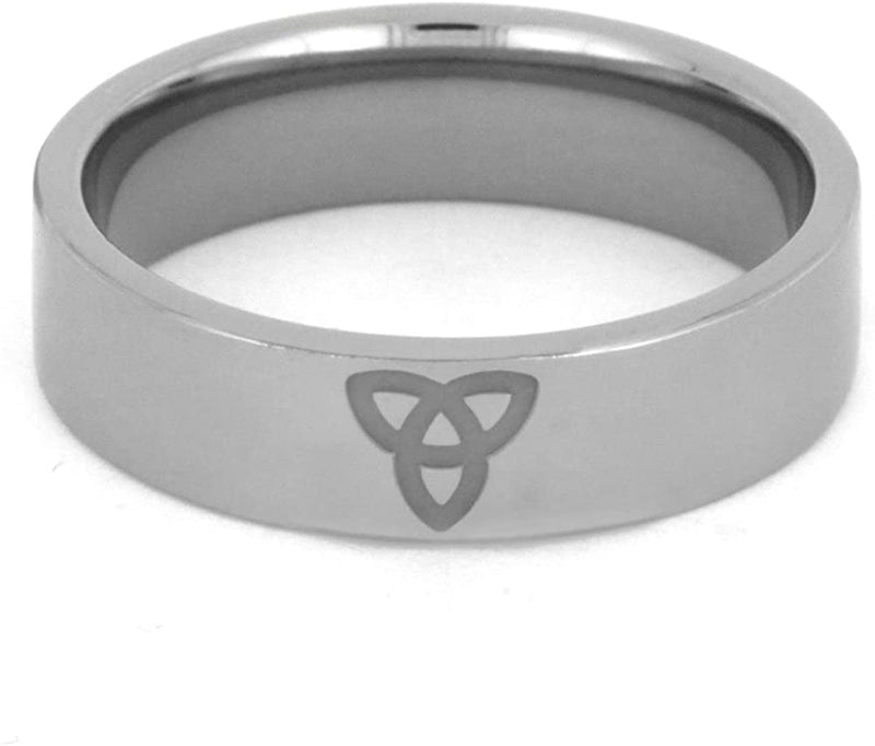 The Men's Jewelry Store (Unisex Jewelry) Fish, Infinity, and Trinity Symbols 6mm Comfort-Fit Titanium Band, Size 10.25