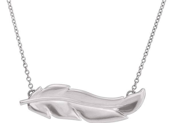 Fancy Angel Wing Necklace in Rhodium-Plated 14k White Gold, 16-18"